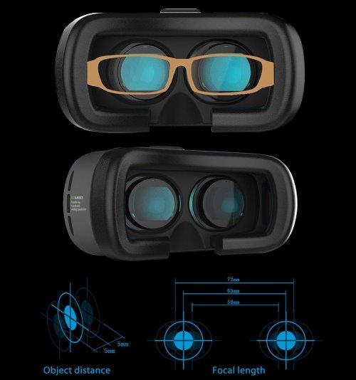 VR BOKS 2.0 3D Briller med Bluetooth & Remote - 3,5-6" skjerm