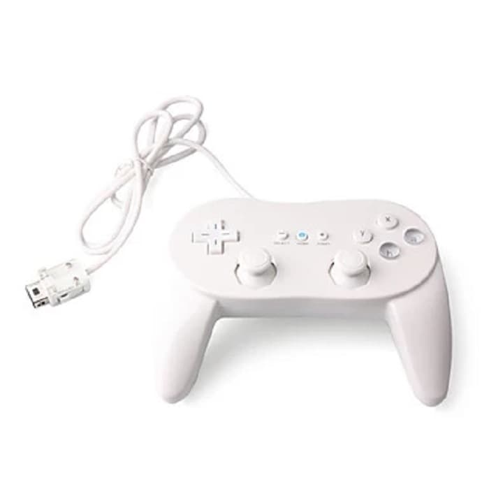 Klassisk Gamepad Handkontroll för Nintendo Wii - Vit färg