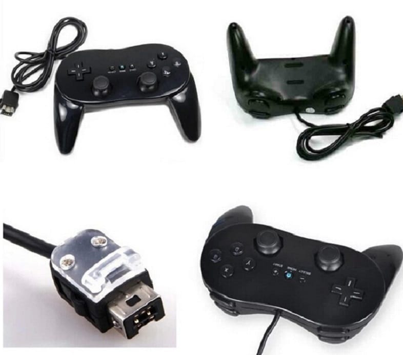 Klassisk Gamepad Handkontroll för Nintendo Wii - Svart