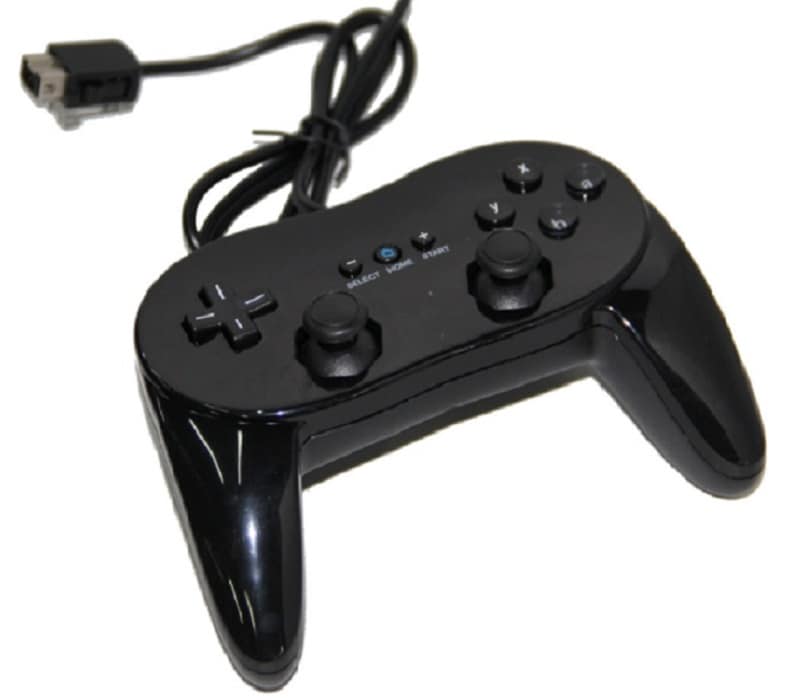 Klassisk Gamepad Handkontroll för Nintendo Wii - Svart