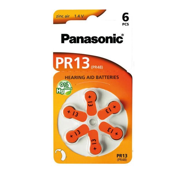 Panasonic Hörapparatbatteri PR13  6-pack