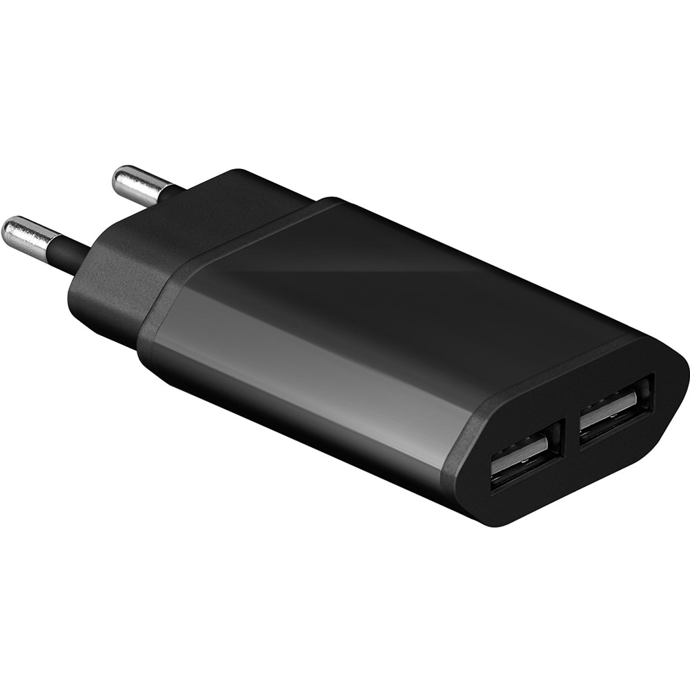 USB laddare Slim med 2 x USB till iPad / Sony / Samsung / HTC Surfplatta mm