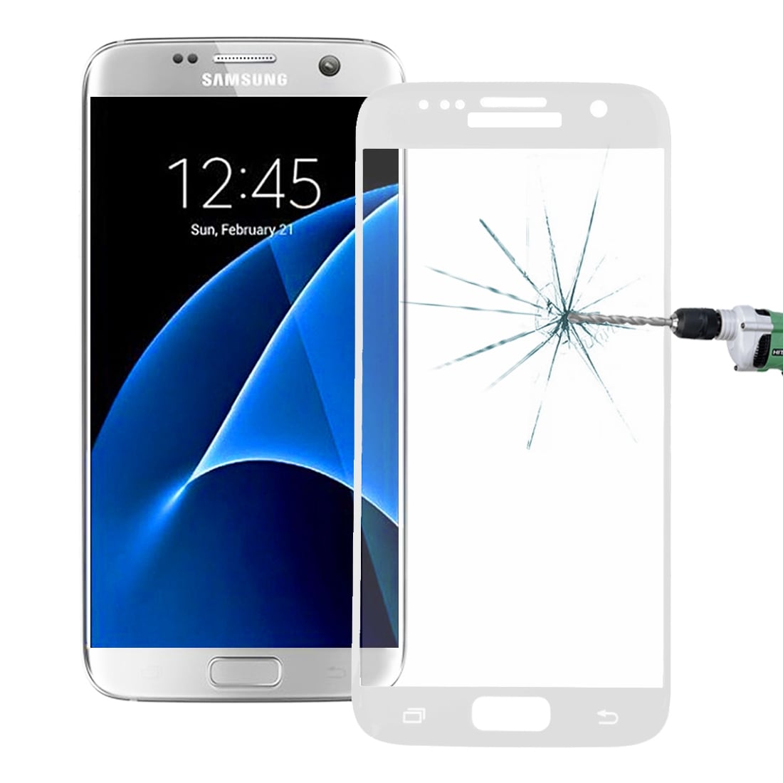 Glasskydd till Samsung Galaxy S7 - Vit