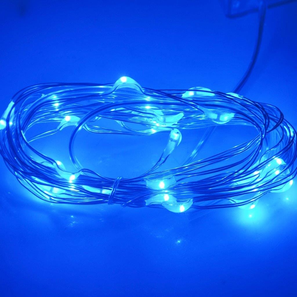 LED Ljusslinga 3m Batteridriven - Blått ljus