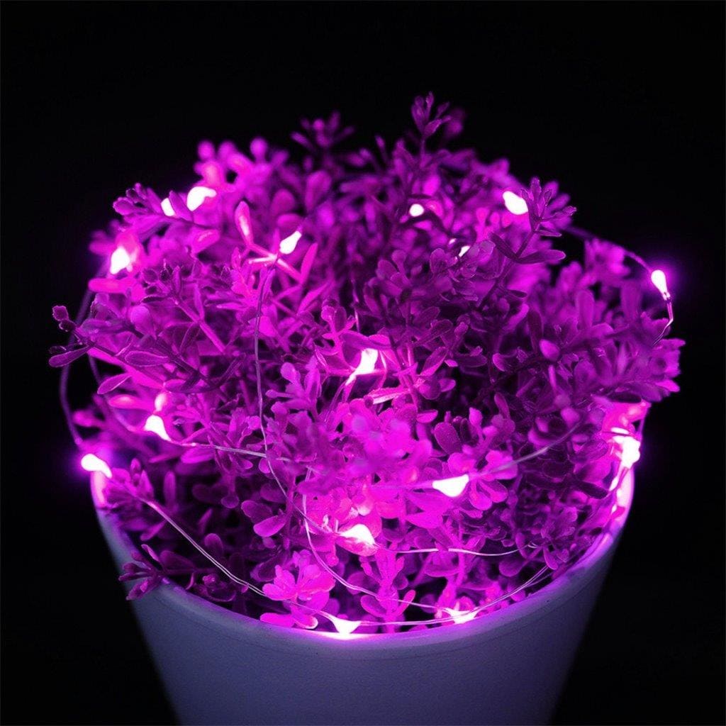 LED Ljusslinga 2m Batteridriven - Rosa ljus