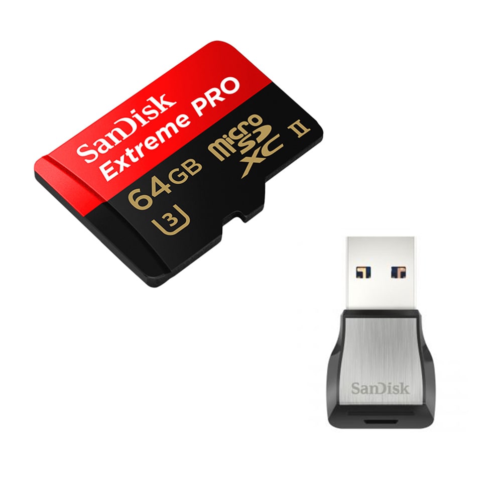 64GB SANDISK MicroSDXC ExtremePro 275MB/s + Kortläsare