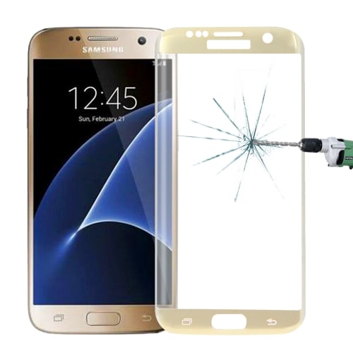 Tempererat glas Samsung Galaxy S7 Edge - Böjt, i Guldfärg
