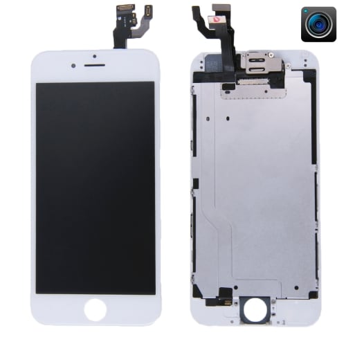 iPhone 6 LCD + Touch Display Skärm med kamera och ram - Vit färg