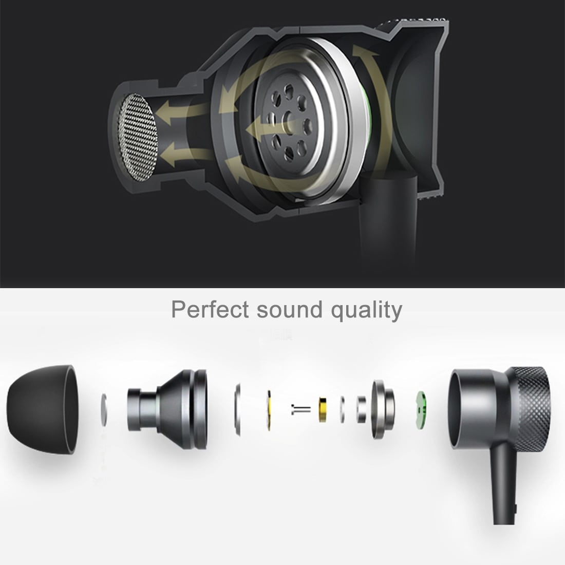 ROCK Mula In-Ear Stereo Bass ALU headset med fjärr -  iPhone, iPad, Samsung, Sony