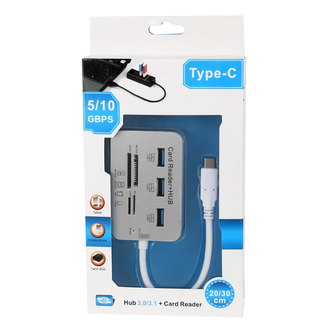 USB Kortläsare / Hubb 3.1 Typ-C - 5GBPS