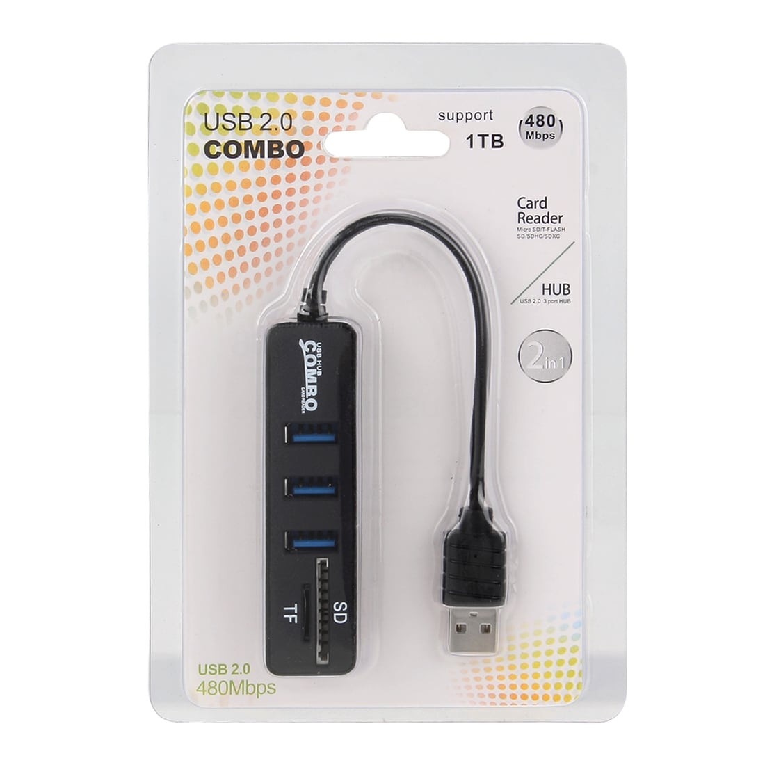 USB Kortläsare / Hubb - 2i1