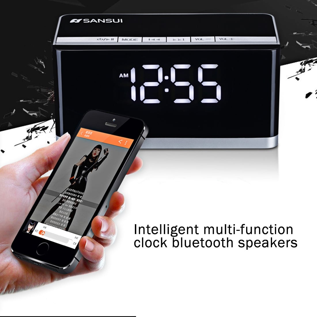 Bluetooth Klockradio med högtalare /Handsfree /Mikrofon