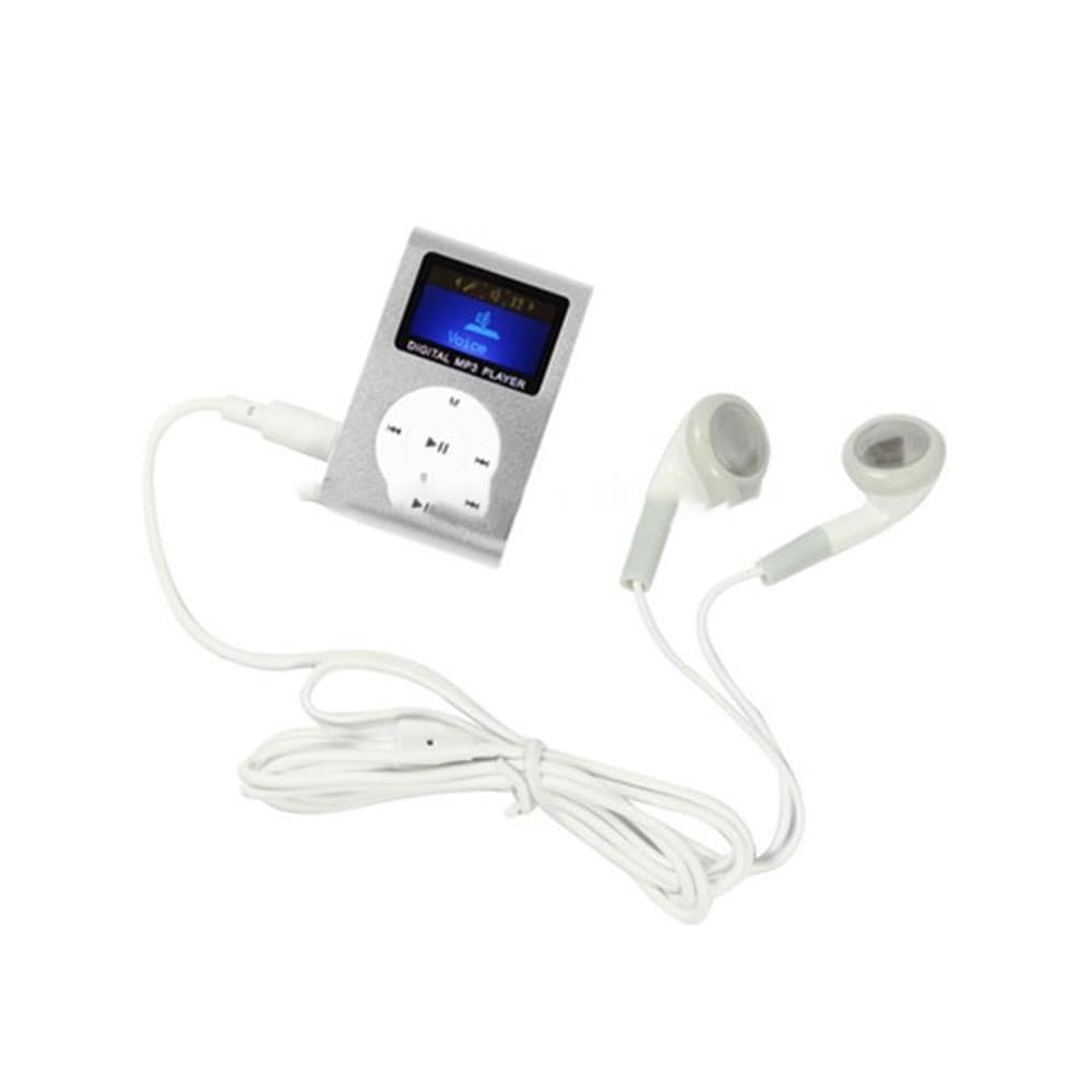 MP3-afspiller med LCD-skærm og MicroSD-læser - kompakt musikafspiller med klips og genopladeligt batteri