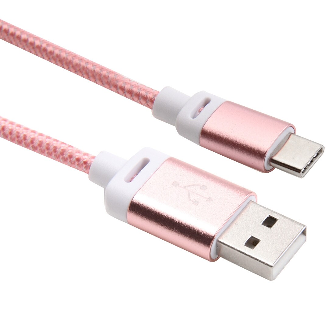 Tygbeklädd USB 3.1 Typ-c till USB 2.0 Data/Ladd kabel med metallhuvud
