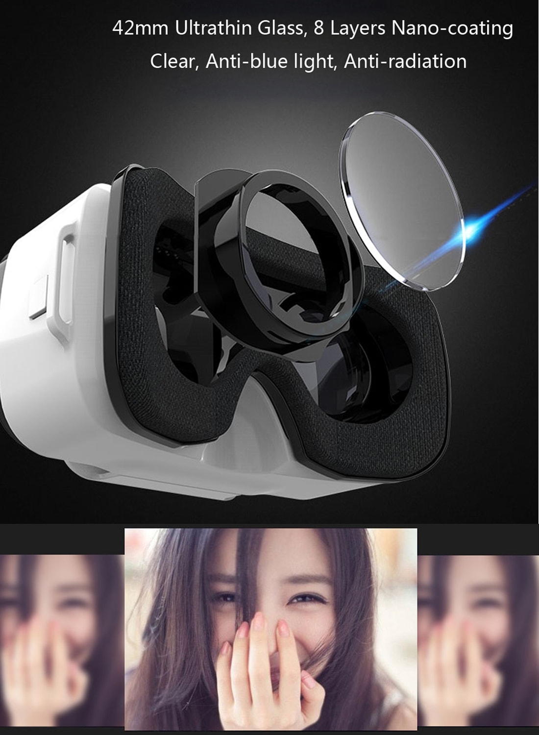 Mini VR 3D Glasögon 4.5-5.5" skärm