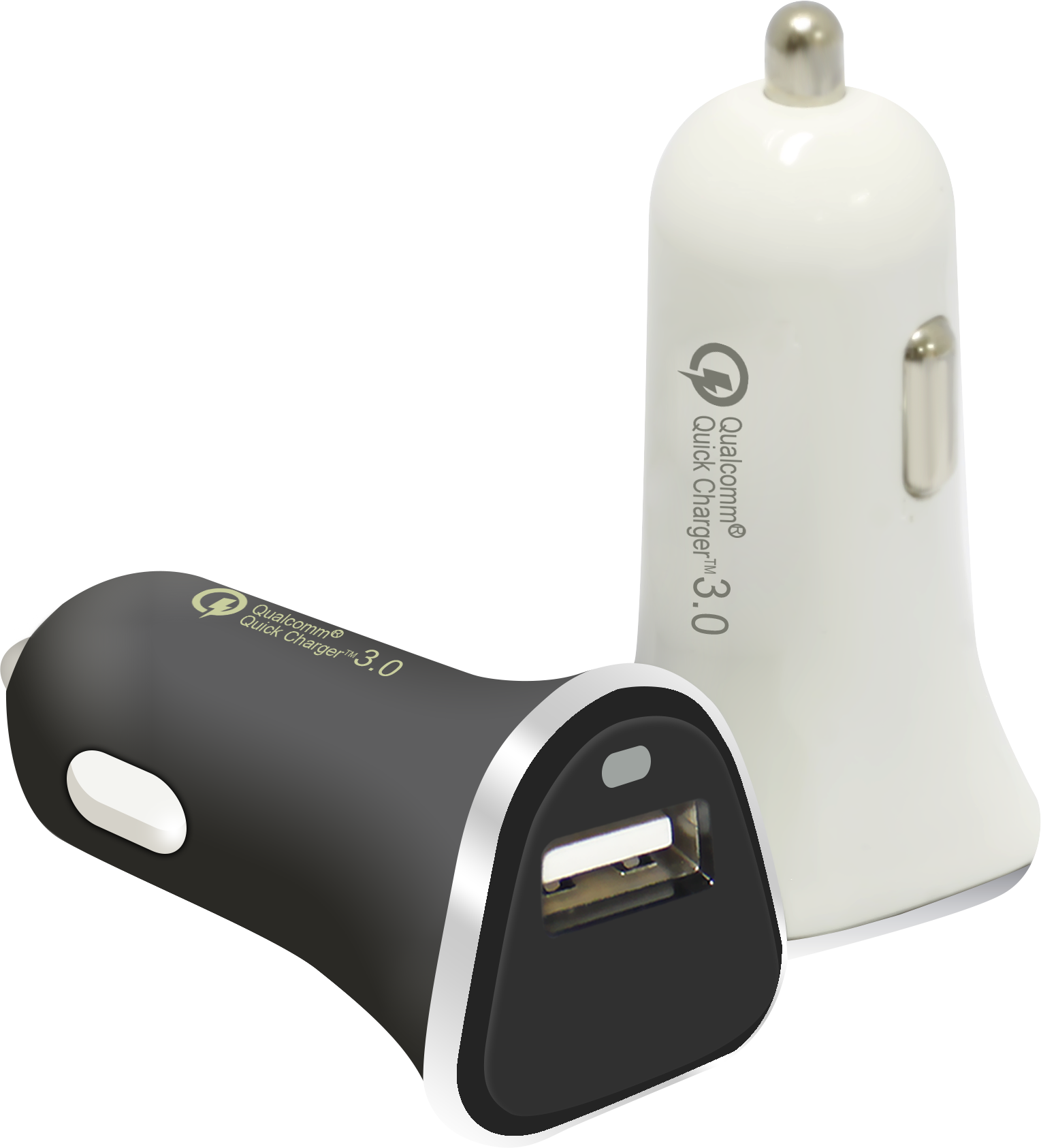 Quickcharge 3.0 Billaddare - USB 3Ah - Vit