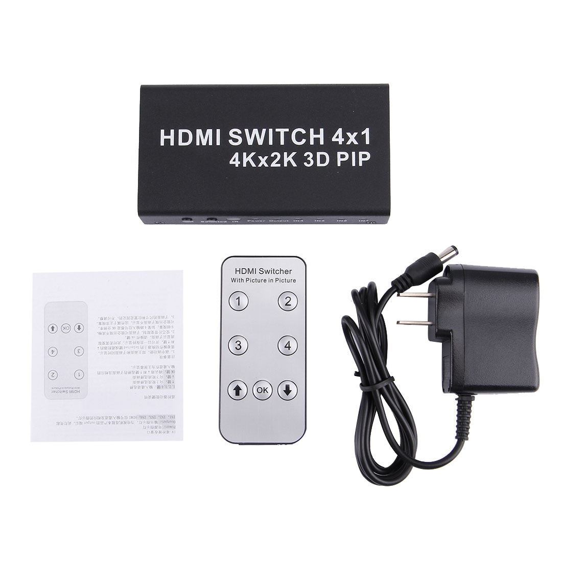 HDMI 4x1 Multi-funktion Switch 4K - Fjärr ingår