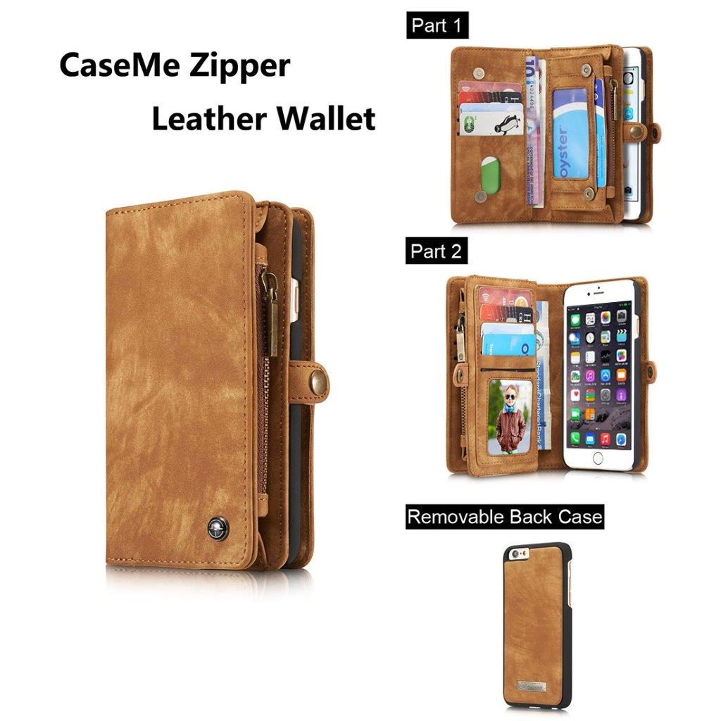 CaseMe Leather Billfold iPhone 6 & 6s - Magnetskal funktion, 10 kort, myntfack
