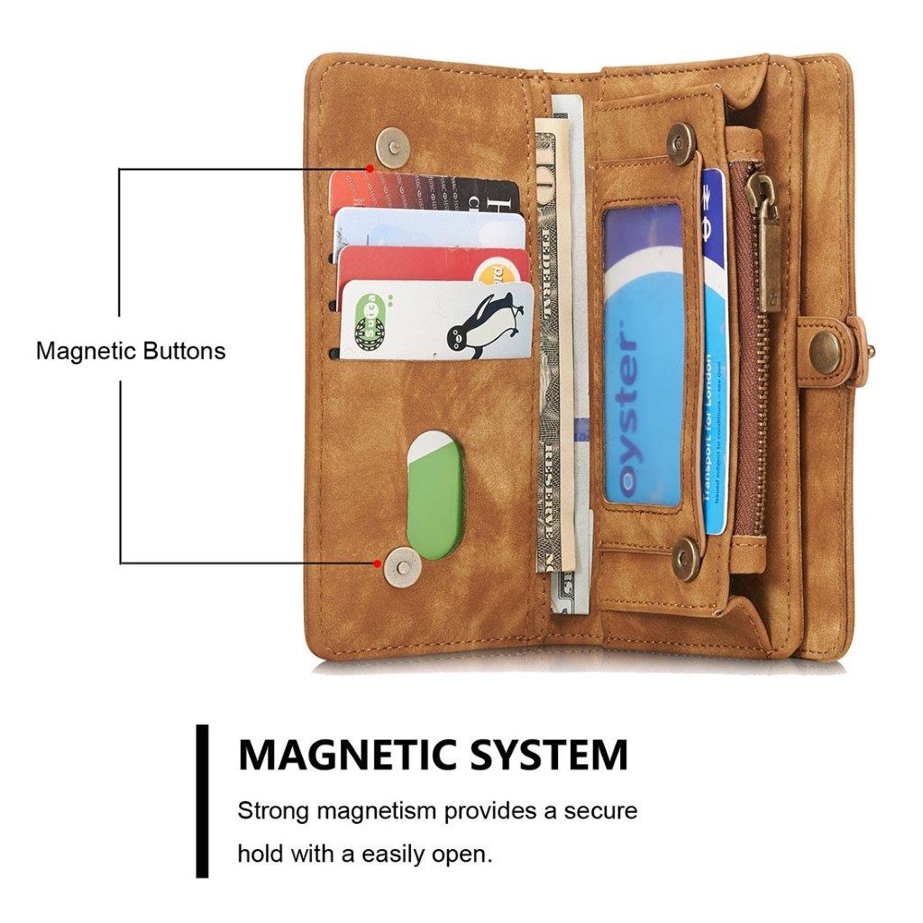 CaseMe Leather Billfold iPhone 6 & 6s - Magnetskal funktion, 10 kort, myntfack