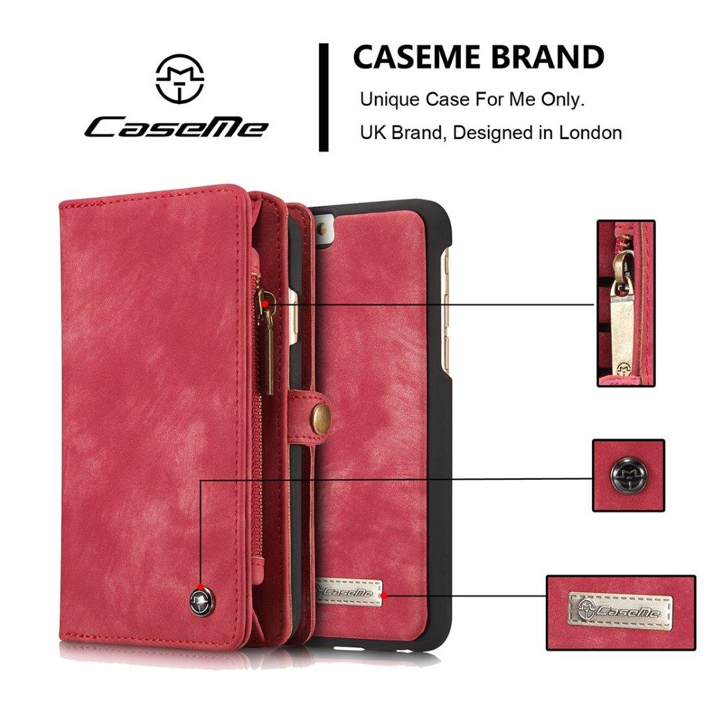 CaseMe Leather Billfold iPhone 6 Plus & 6s Plus - Magnetfunktion, 10 kort, myntfack