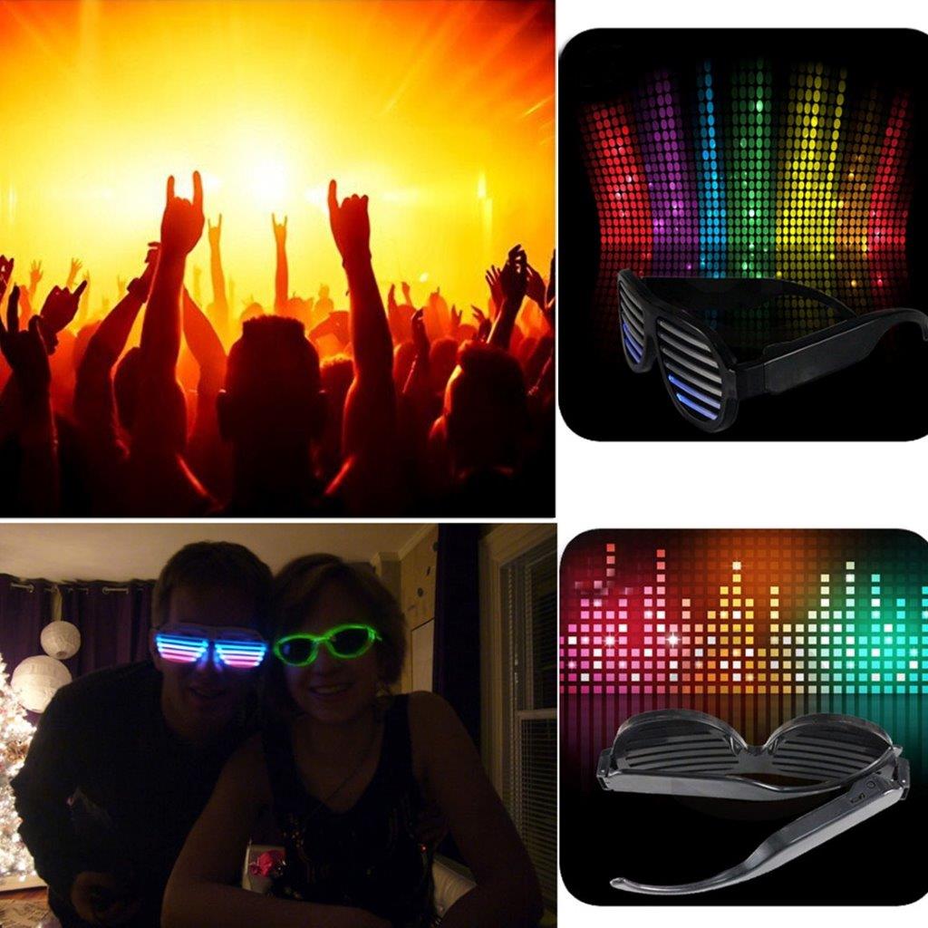 LED lysande partyglasögon - Blinkar i takt med musiken