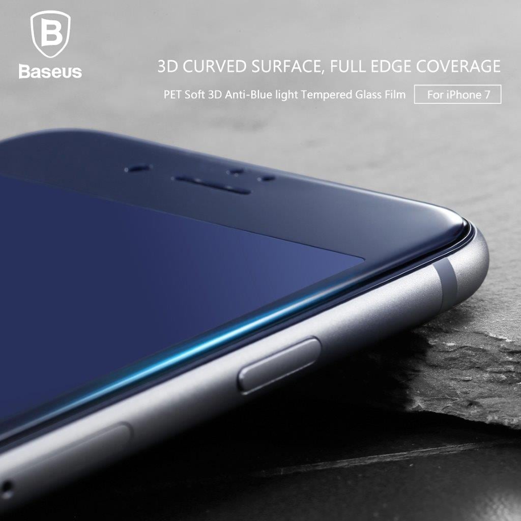Baseus glasskydd iPhone 8 / 7 - Fullskärmsskydd Vit