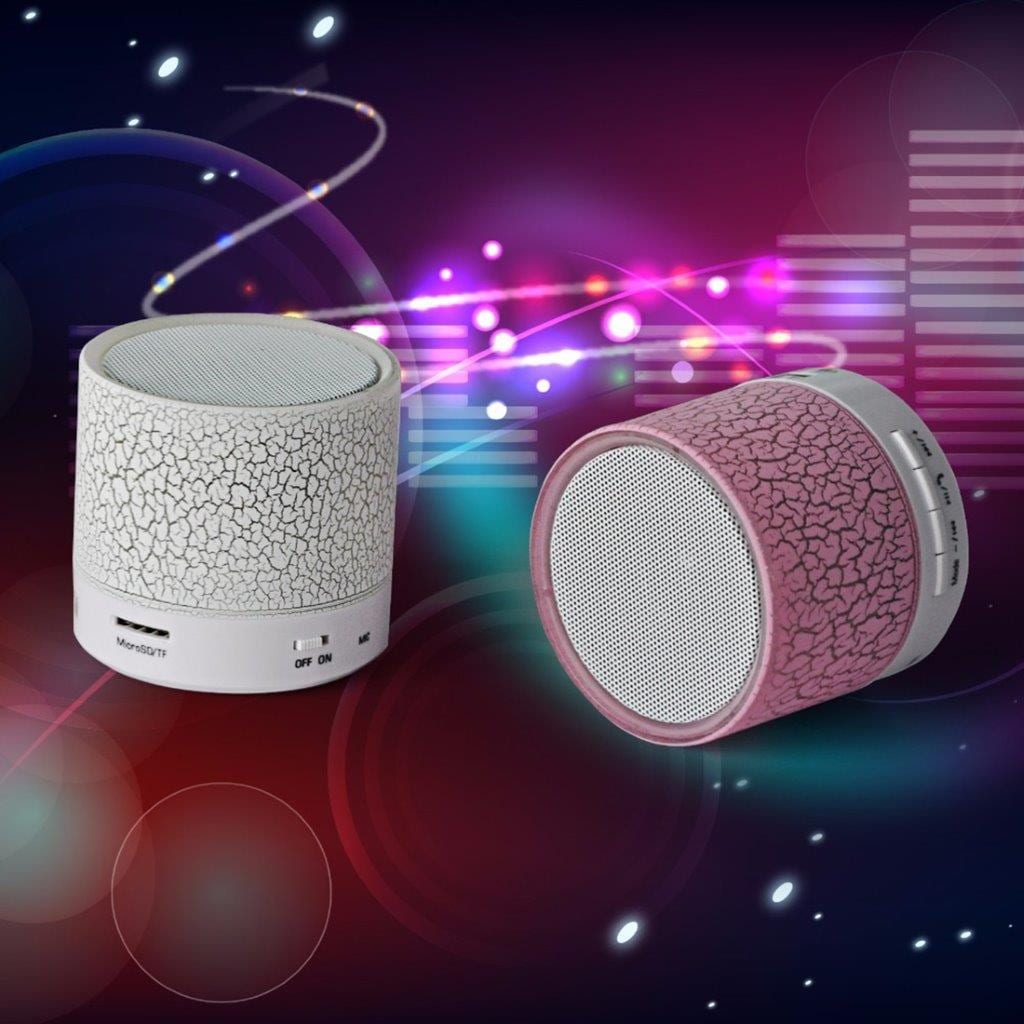 Mini  LED Bluetooth Stereo högtalare med Mic & AUX IN - Rosa