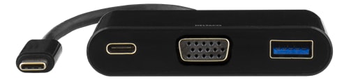 DELTACO USB-C till VGA och USB Typ A adapter