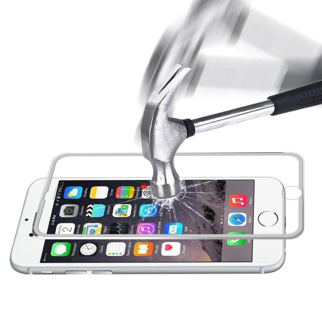 Böjt härdat Glasskydd iPhone 6  / 6S - Silver