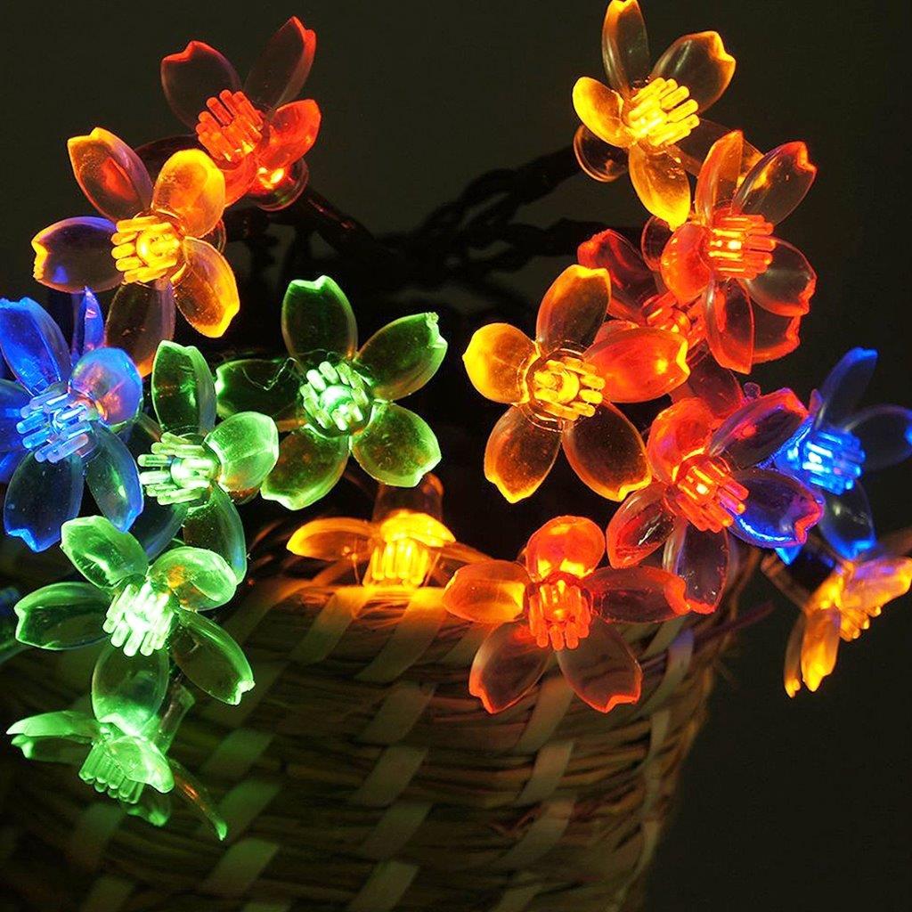 Flerfärgade LED dekorationsblommor 50 LED lampor