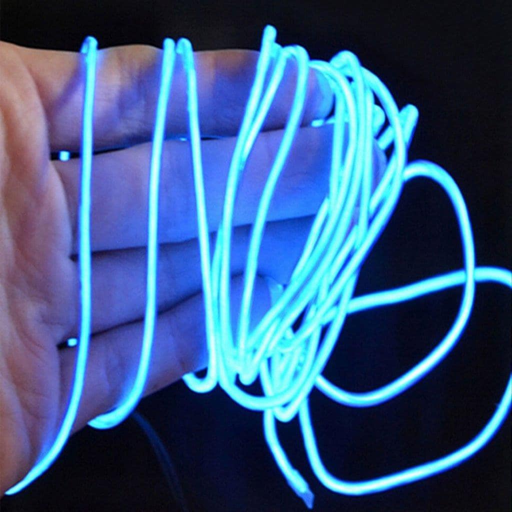 Batteridriven Neon LED slinga för Disco / Bilen / hemdekoration - 3meter ljusblå