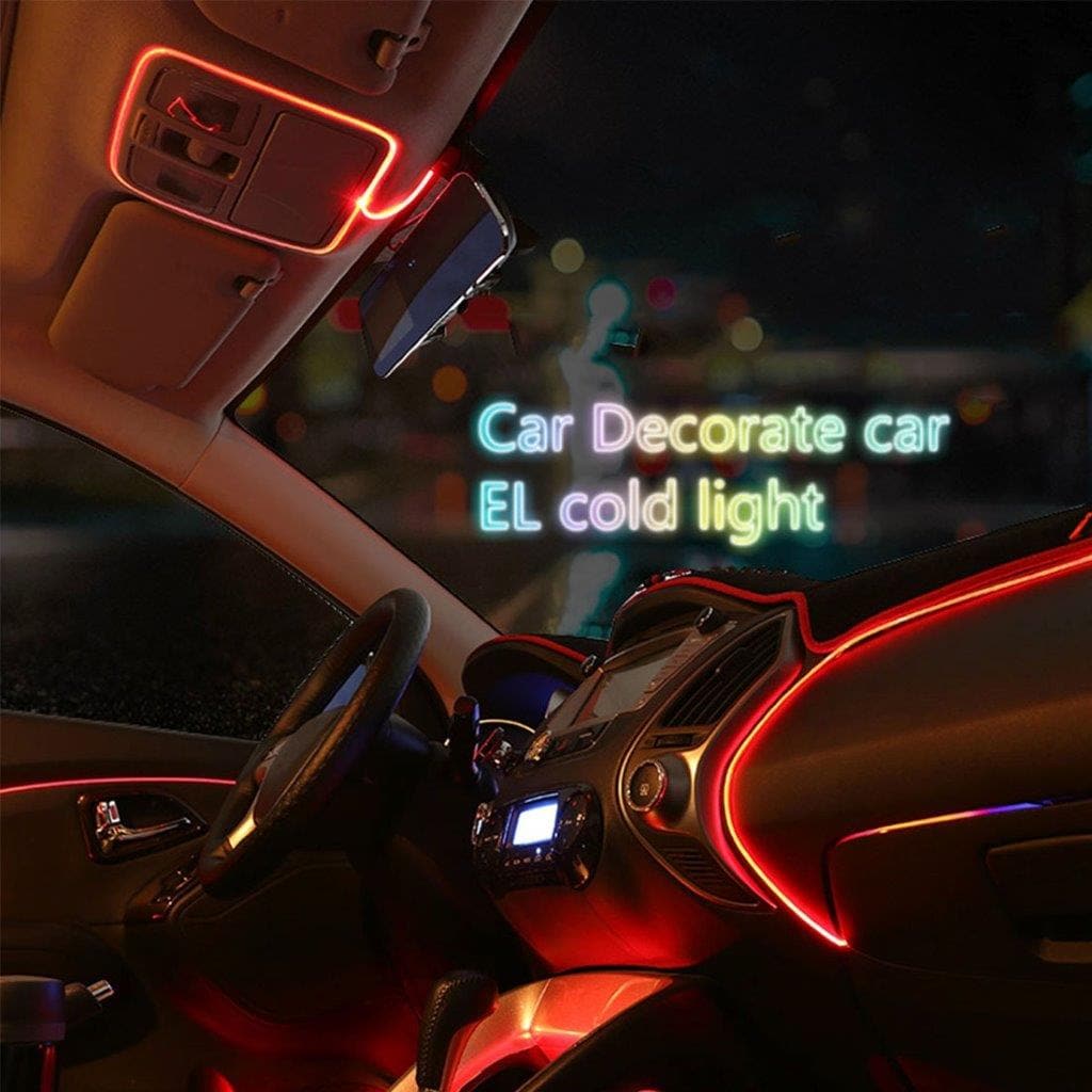 Batteridriven Neon LED slinga för Disco / Bilen / hemdekoration - 3meter röd