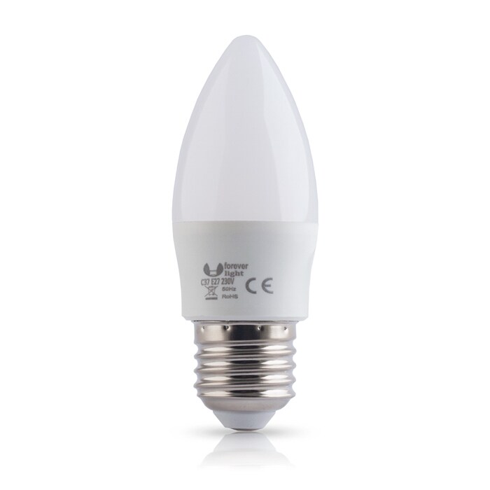 LED-lampa C37 E27 7W 230V kallvit