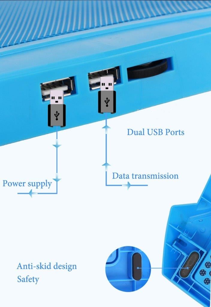 NUOXI Ultratyst laptop ställ USB Cooler - 2 x USB Portar