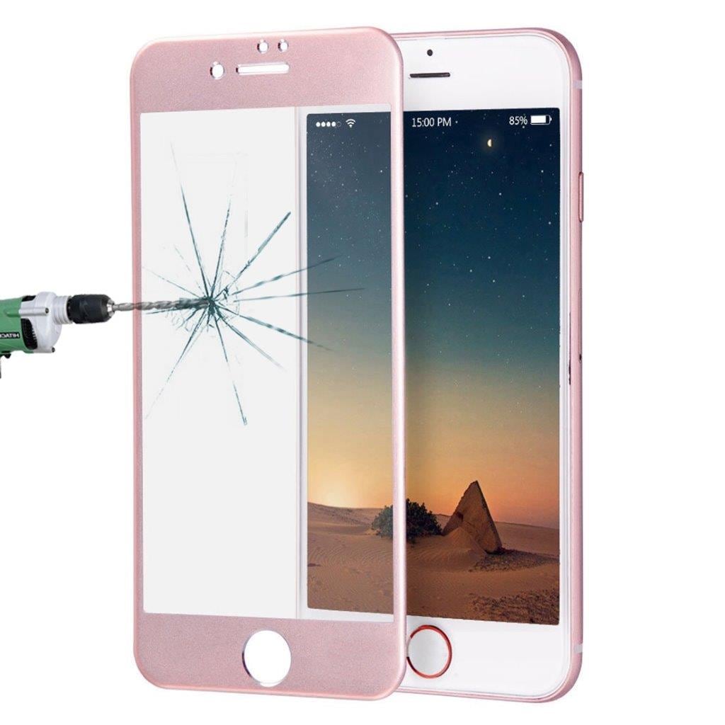Böjt härdat fullskärmsskydd i glas till iPhone 8 / 7 - Rose Guld
