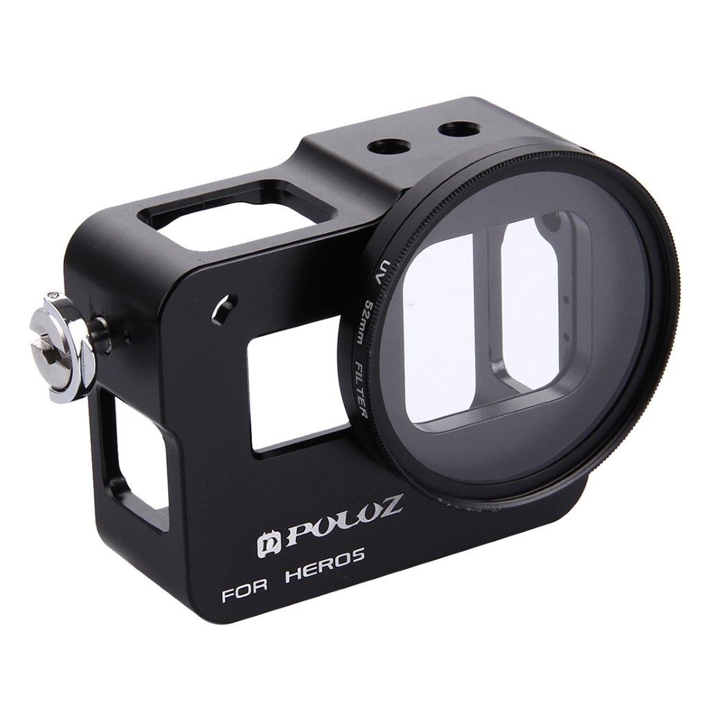 Aluminiumskal GoPro 5 med 52mm UV Lins