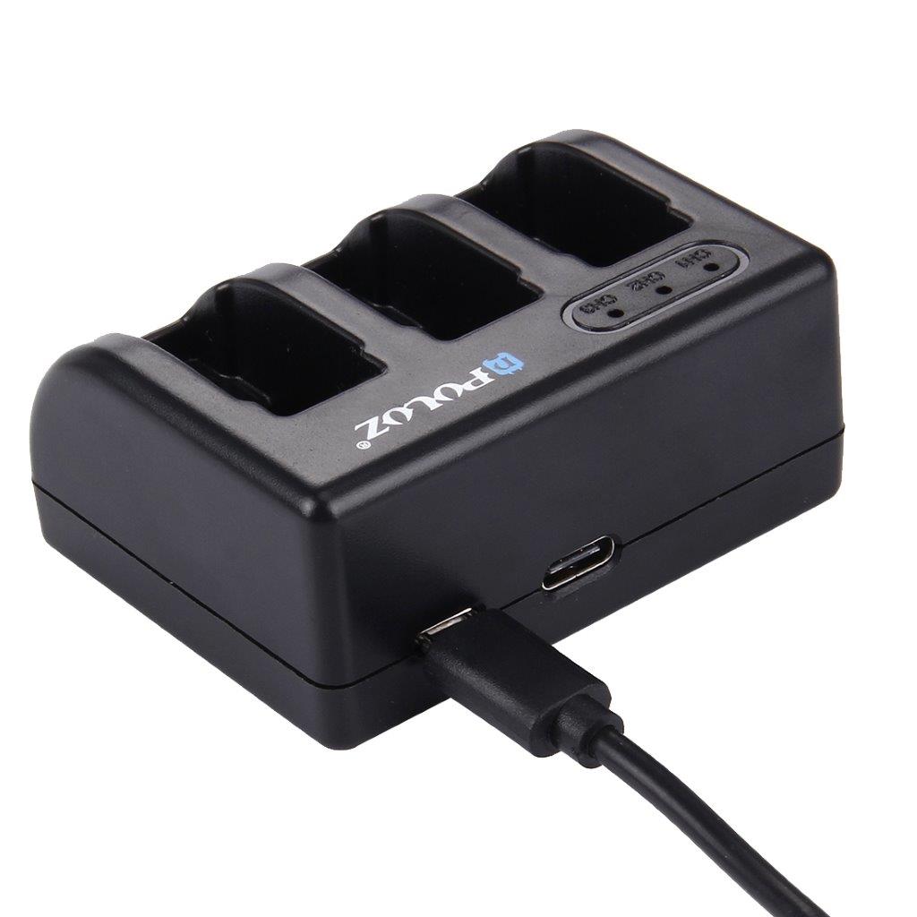 GoPro HERO6 Black/ HERO5 Batteriladdare med 3 uttag