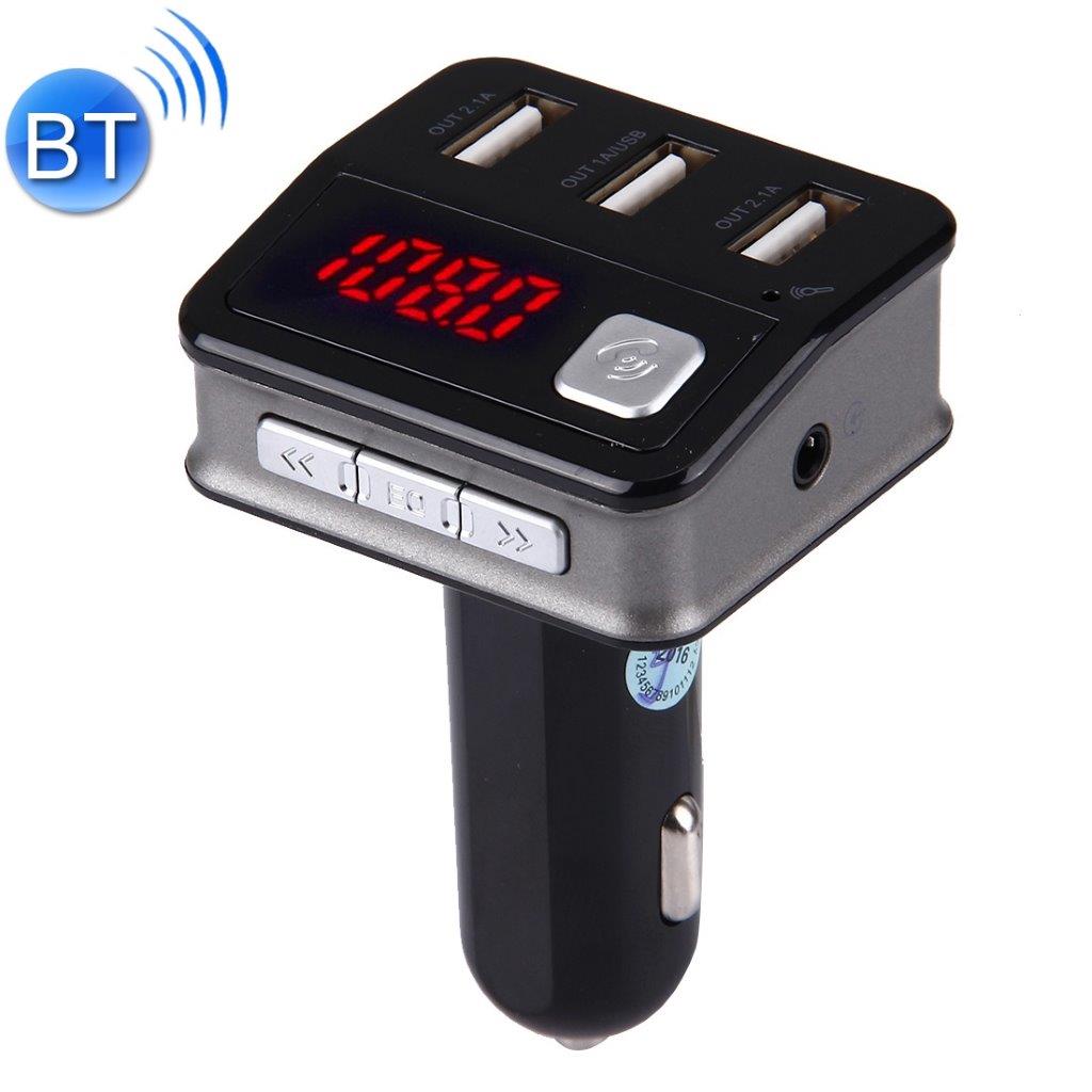 Multifunktion Bluetooth 5.2A 3 USB FM Radio LED skärm