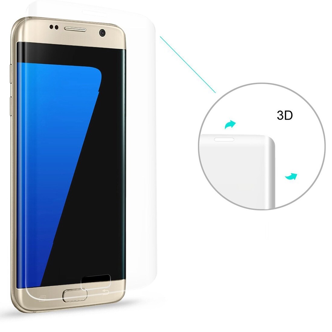 Böjt Fullskärm skärmskydd i glas Samsung Galaxy S7 Edge