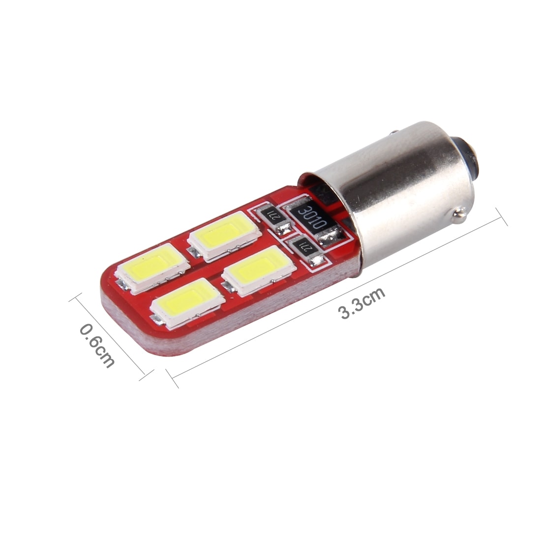 LED Lampa BA9S 3W 200lm 6000K 8 SMD-5730 Canbus