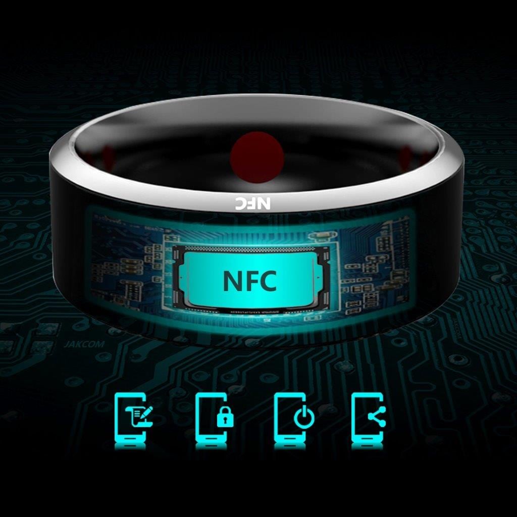 Jakcom R3 NFC smart ring - Hälsokoll - Telefonsamtal - Delning - Herrstorlek 62,8
