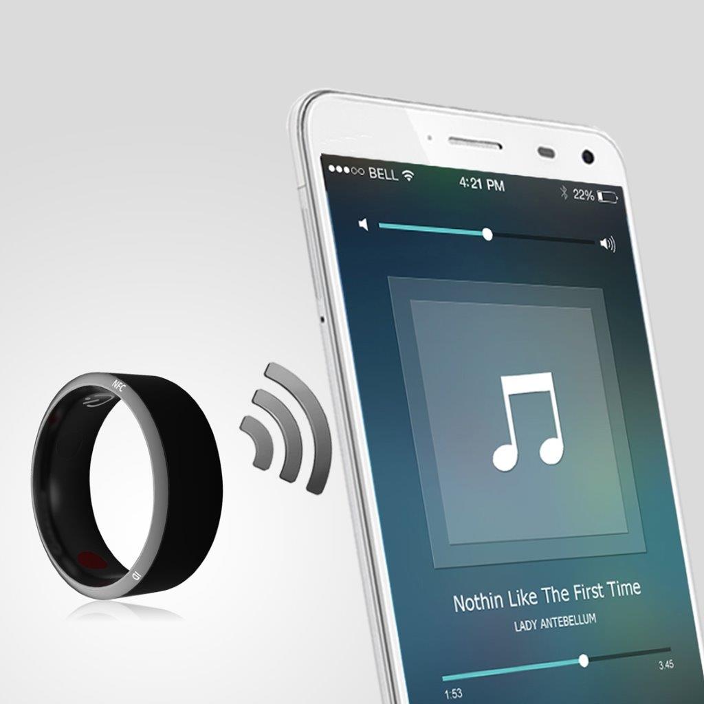 Jakcom R3 NFC smart ring - Hälsokoll - Telefonsamtal - Delning - Herrstorlek 62,8