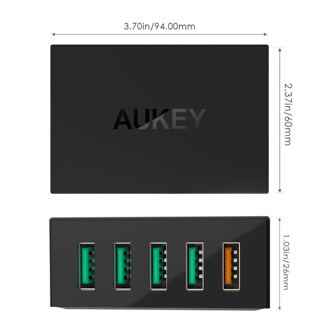 AUKEY PA-T15 5-Port USB väggladdare Quick Charge 3.0
