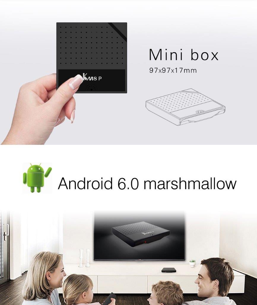 4K UHD Smart TV Box med fjärr - Android 6.0 / ROM 8GB /  WiFi