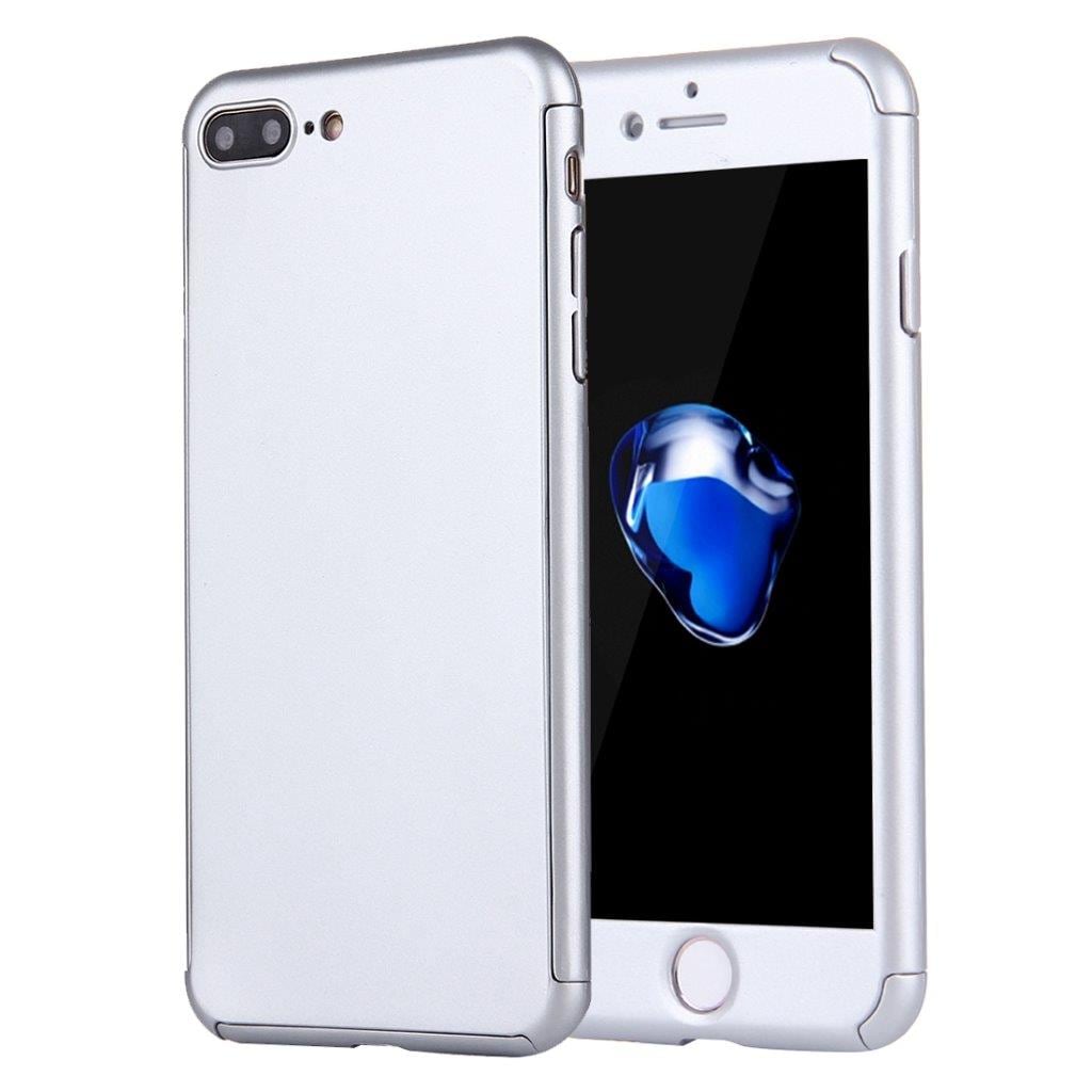 Mobilfodral 360 skydd till iPhone 8 Plus / 7 Plus - Inkl glasskydd - Silver