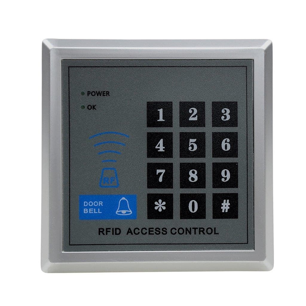 RFID läsare + Dörrlås + 10 brickor + Strömadapter + Öppna knapp + skruvsats