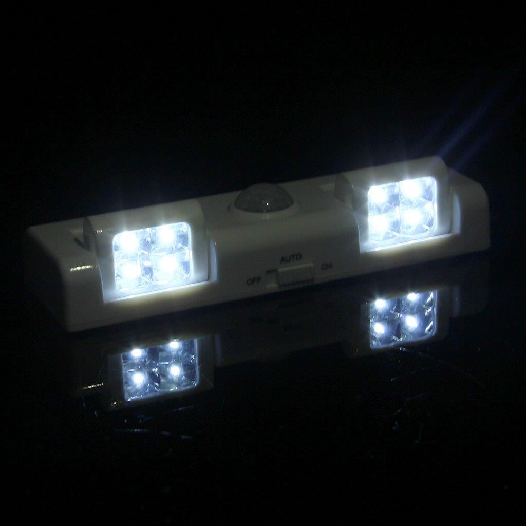 Rörelseaktiverad Garderobslampa Batteridriven 8 LED lampor