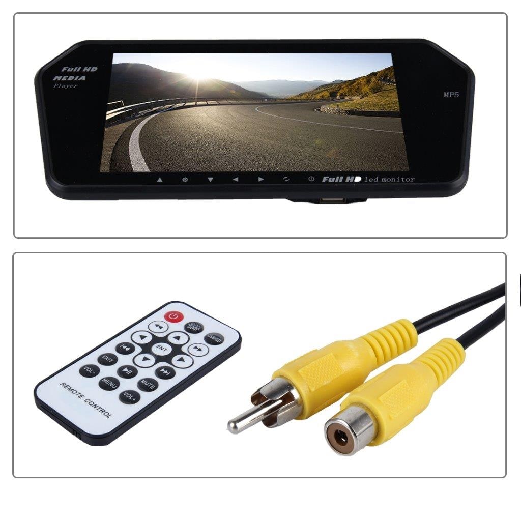 Bil Tv Skärm backspegel 7" Bluetooth Full HD Media MP5 Player - Backkamera kompatibel