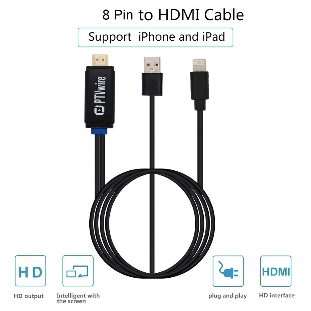 HDMI Adapterkabel för iPhone med usb-laddning