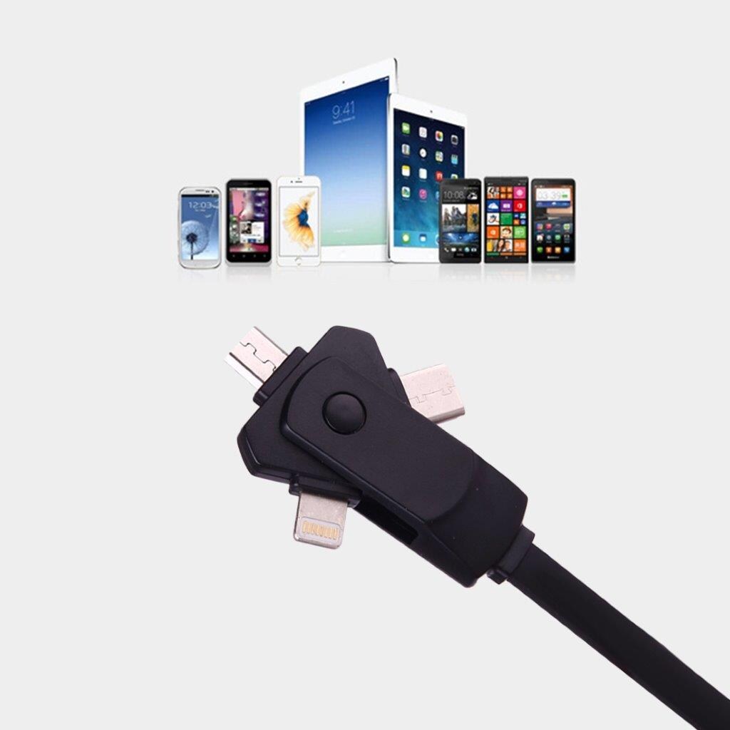 Usb-kabel 3i1 - Typ C & iPhone & Android Micro-usb anslutning